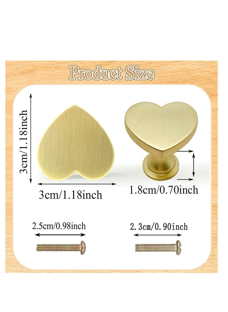 Y&D Brass Drawer Knobs, Heart Shape Handle Zinc Alloy Handle, Cabinet Dresser Pulls Handles Kitchen Furniture for Cupboard Bathroom Closet, Modern Hardware, 6 pcs  - Image 2