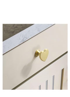 Y&D Brass Drawer Knobs, Heart Shape Handle Zinc Alloy Handle, Cabinet Dresser Pulls Handles Kitchen Furniture for Cupboard Bathroom Closet, Modern Hardware, 6 pcs  - Image 3