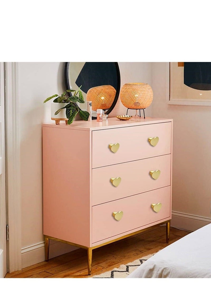 Y&D Brass Drawer Knobs, Heart Shape Handle Zinc Alloy Handle, Cabinet Dresser Pulls Handles Kitchen Furniture for Cupboard Bathroom Closet, Modern Hardware, 6 pcs  - Image 5