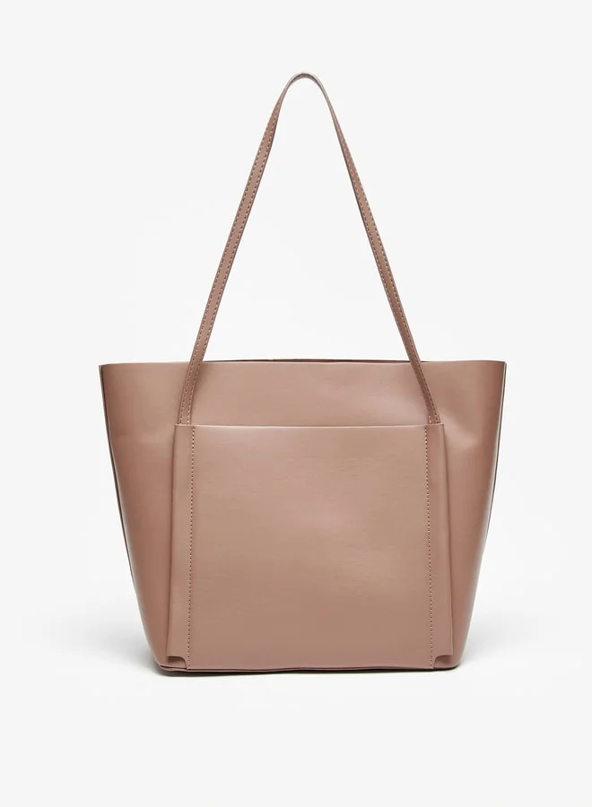 Flora Bella By Shoexpress Solid Tote Bag with Double Handle
