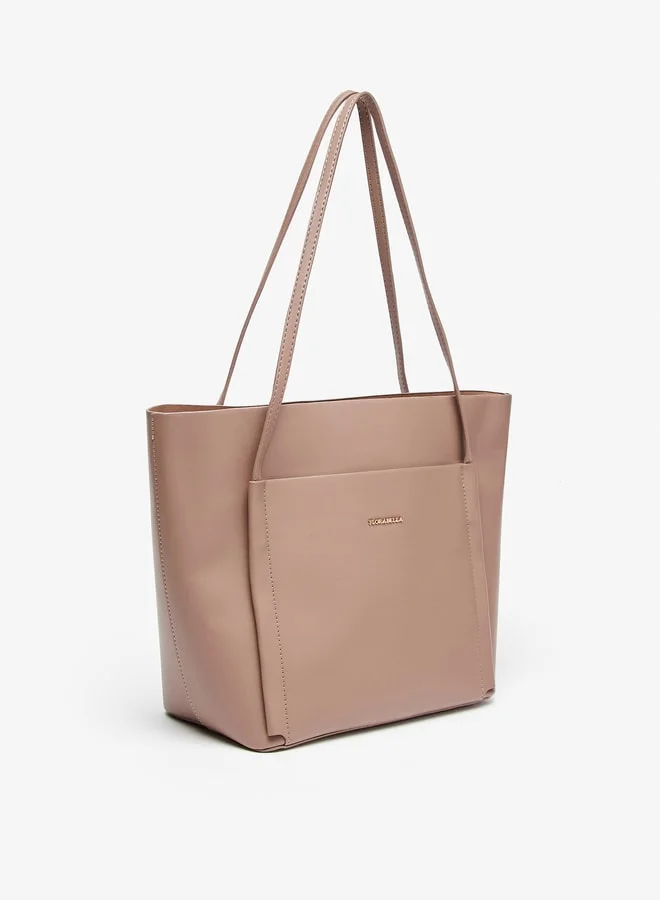 Flora Bella By Shoexpress Solid Tote Bag with Double Handle