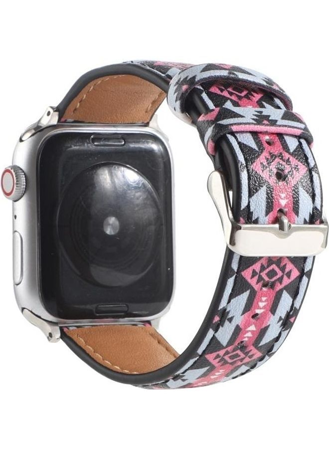 NIBEMINENT Replacement Watchband For Apple Watch Black Pink Ethnic Style - Image 3