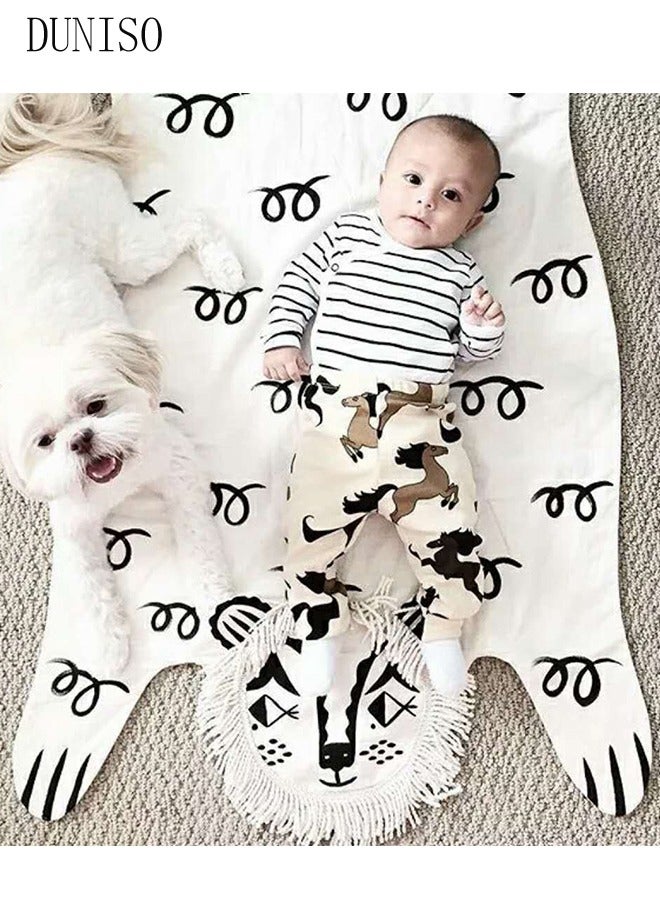 DUNISO سجادة لعب للأطفال على شكل أسد، سجادة للزحف، سجادة لعب للأطفال على شكل أسد، سجادة لغرفة نوم الأطفال الصغار - Image 1