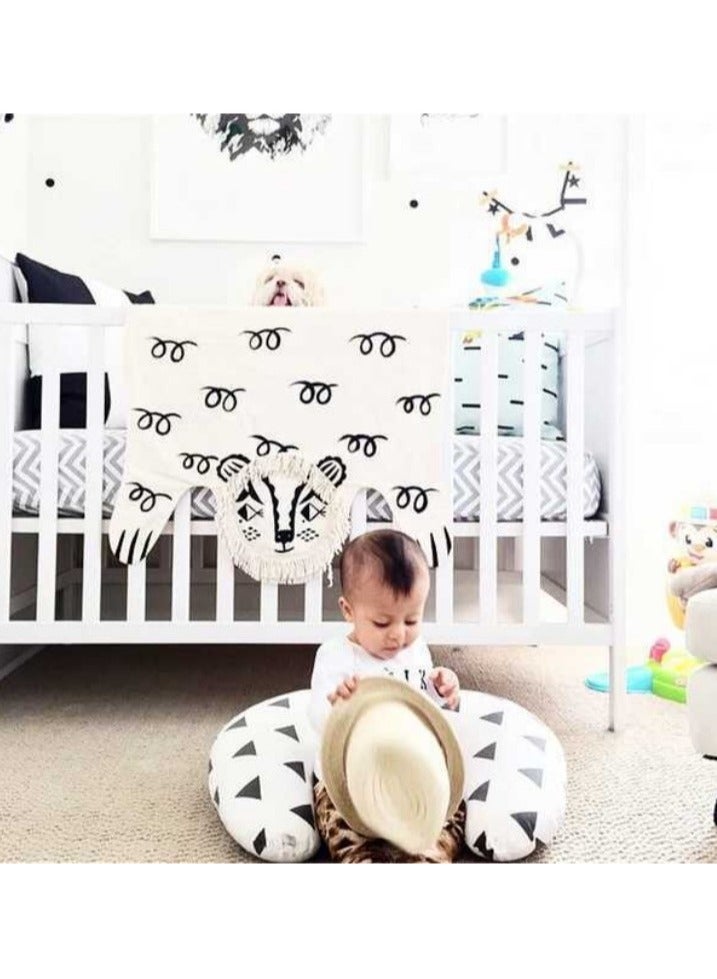 DUNISO سجادة لعب للأطفال على شكل أسد، سجادة للزحف، سجادة لعب للأطفال على شكل أسد، سجادة لغرفة نوم الأطفال الصغار - Image 5