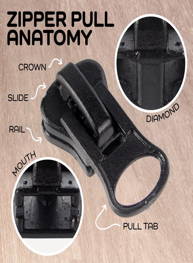 بامبو إم إن 10 ياردات من سحاب بلاستيكي متواصل قابل للفصل رقم 8، 4 مقابض قفل من مادة ديلرين - أسود - Image 5