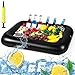 FillTouch Rectangular Inflatable Serving Bar Floating Drink Holder for Pool Inflatable Cup Holders Hot Tub Accessories Adults Swimming Fun Drink Floats for Swimming Pool PartyBlack - Image 3