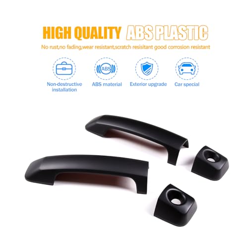 LLKUANG ABS Car Exterior Door Handle Decorative Cover Trim Fit for Toyota FJ Cruiser Handle Accessories 4pcs/Set (Matte Black) - Image 4