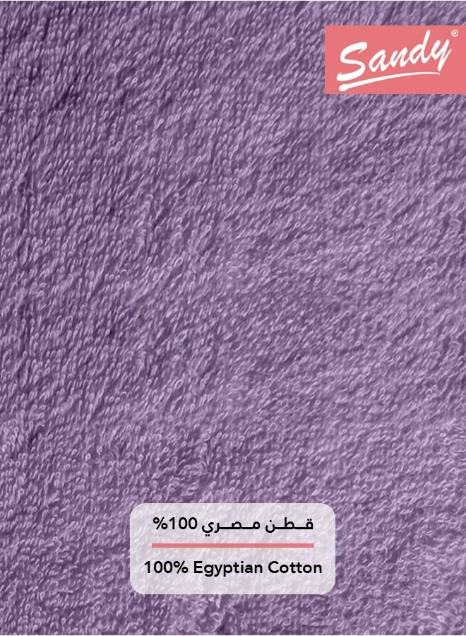 Sandy Premium Hotel Quality Hair Towel Set 100% Cotton Made in Egypt - 600 GSM, Soft Quick Drying and Highly Absorbent (4 Pack - 50x90 cm) - Lilac - Image 4