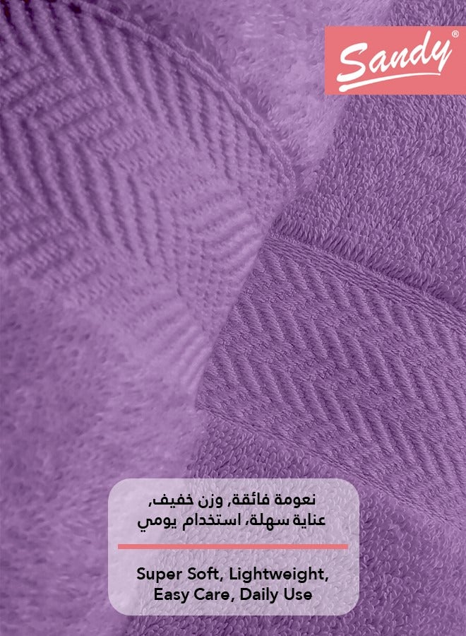 Sandy Premium Hotel Quality Hair Towel Set 100% Cotton Made in Egypt - 600 GSM, Soft Quick Drying and Highly Absorbent (4 Pack - 50x90 cm) - Lilac - Image 5
