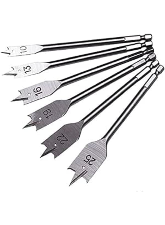 HARDEN Flat Wood Drill bits Set 6 pcs, 10-25 mm, hex Shank (HAR 613066)