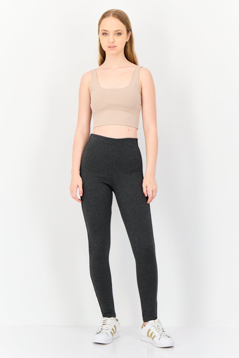 KOTON Sahikaercumen x Koton Women solid Pull On Leggings, Grey - Image 4