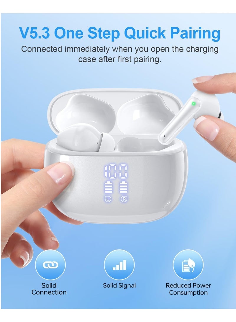 Wireless Earbuds - Bluetooth Headphones 40H Playtime LED Display Deep Bass Stereo in-Ear Earphones with IPX7 Waterproof for iPhone Android Phone Tablet Laptop - Image 2