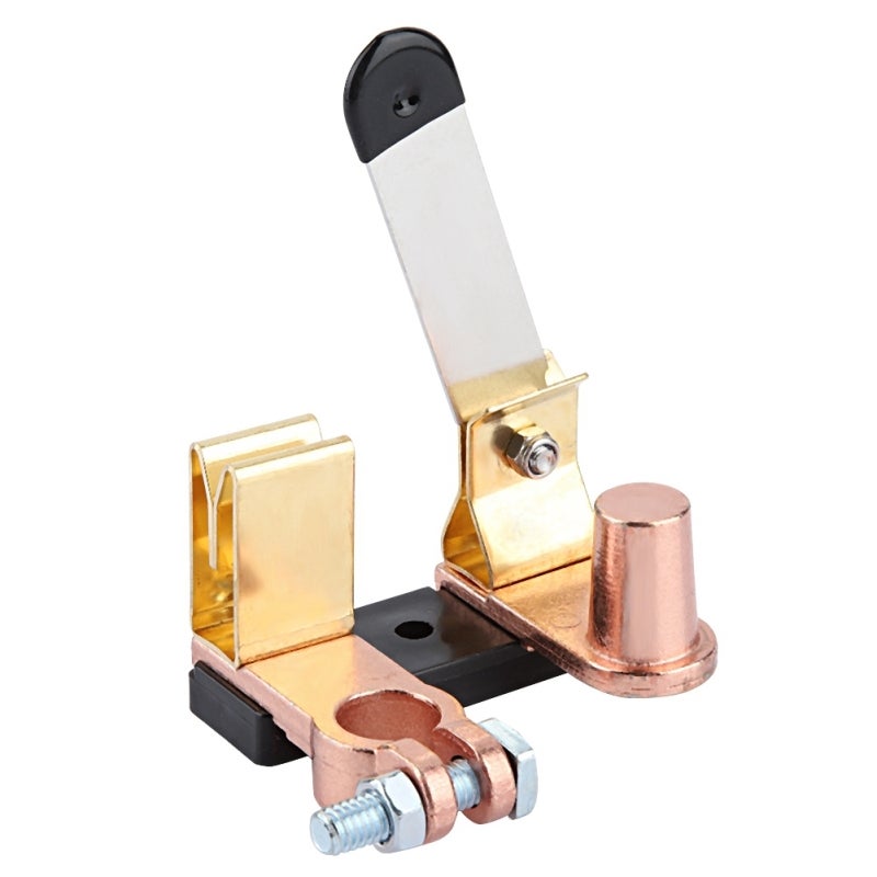 Brass Battery Power Switch 15-17mm Negative Post Vertical Knife Disconnect Cut Off Switch - Corrosion Resistant for 12V-24V Car Battery Maintenance - Image 1