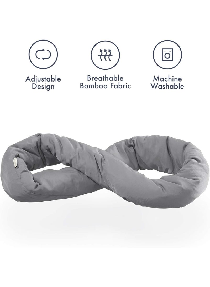 SOLARAE nfinity Pillow - Home Travel Soft Neck Scarf Support Sleep for Flights Train (Grey) - Image 2