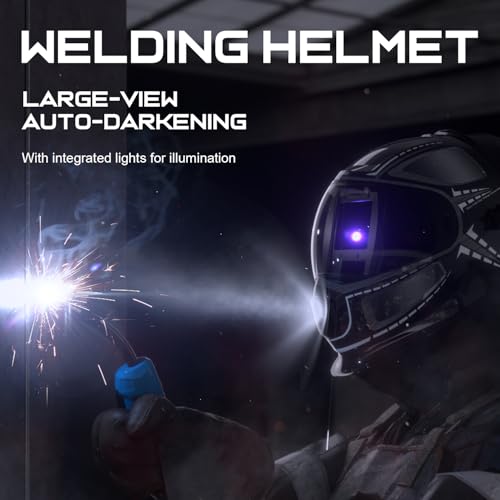 ANDELI Welding Helmet with Respirator,99.95% PAPR Filtration Efficiency Panoramic 180° Large Viewing Powered Air Purifying Respirator Auto Darkening Welding Helmet with Light - Image 2