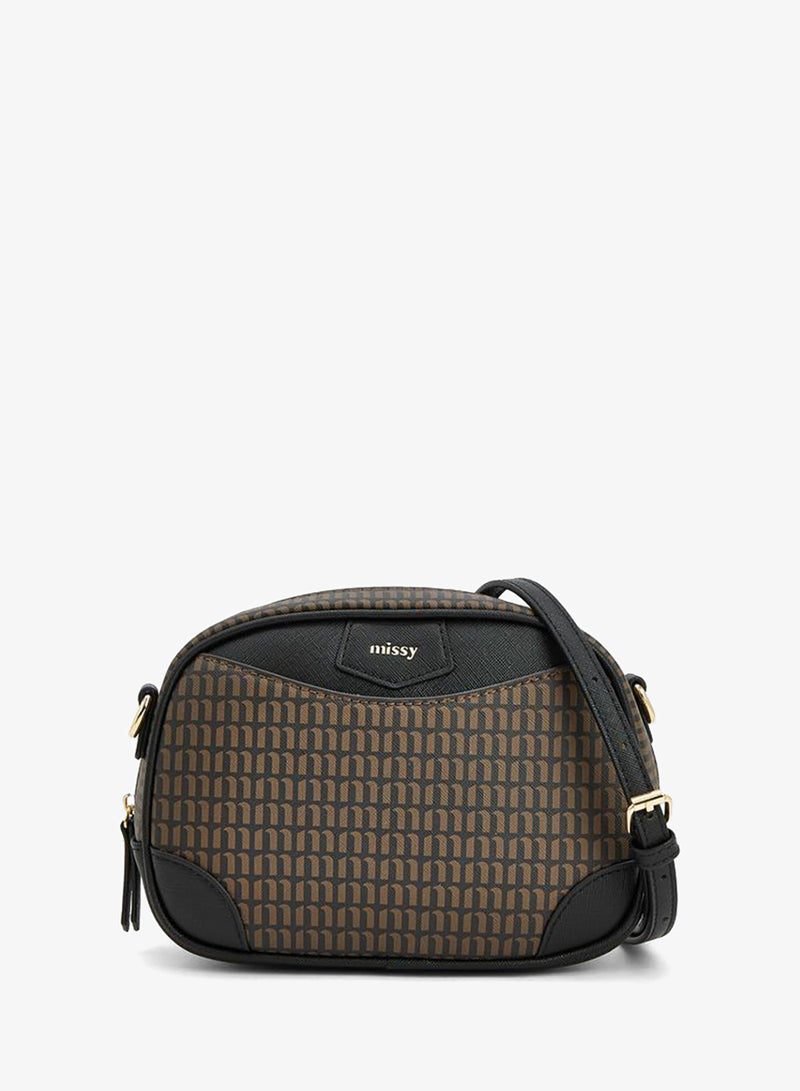 MISSY Monogram Print Crossbody Bag With Detachable Strap - Image 1