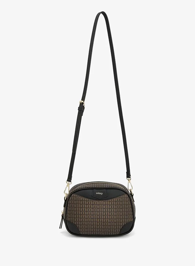 MISSY Monogram Print Crossbody Bag With Detachable Strap