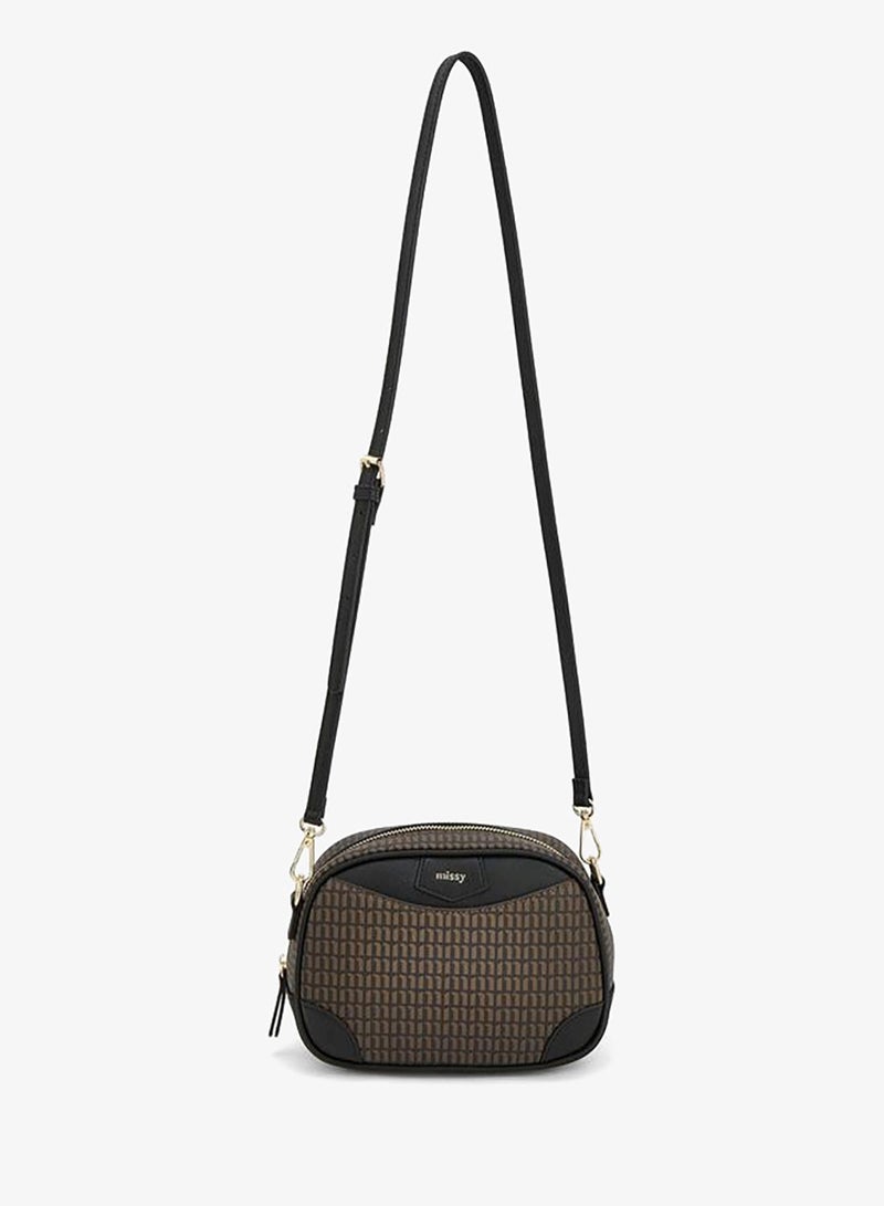 MISSY Monogram Print Crossbody Bag With Detachable Strap - Image 2
