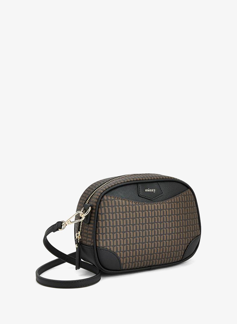 MISSY Monogram Print Crossbody Bag With Detachable Strap - Image 3