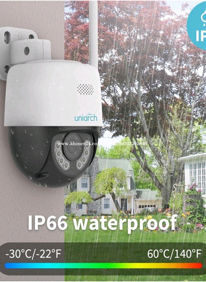 UNIARCH UNIARCH Dual Lens (3.0 MP + 3.0 MP) Outdoor Smart WiFi 360º PT CCTV Camera - UHO-P2S-M33F34 with free 64GB SD card  - Image 2