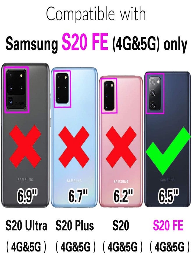 أسو ويش جراب هاتف سامسونج جالاكسي S20 FE 5G مقاس 6.5 بوصة، غطاء محفظة بسحاب مع واقي شاشة وحامل بطاقات قابل للطي لحجب تقنية RFID، متوافق مع Cell S 20 EF UW S20FE5G S20FE 20S S2O Fan Edition 4G G5 للنساء، لون ذهبي وردي - Image 2