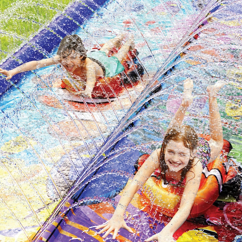 stargo Undersea Water Dual Slip and Slide - 18 Feet X 5 Feet Slip and Slide with Splash Pad and Sprinkler, Water Slide with Inflatable Body Boards - Kids Water Fun - Image 3