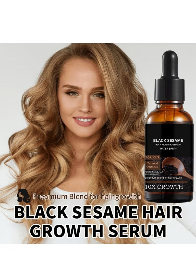 EELHOE Black Sesame Hair Growth Serum 30 ml Black Sesame Oil Black Rice Rosemary Water Spray Hair Growth Oil Black Castor Oil Strengthening Nourishing - Image 3