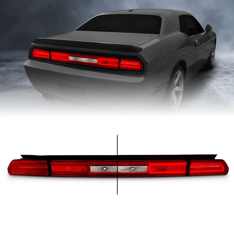 AmeriLite Red LED Tube Tail Lights Brake Rear Lamp Set for 2008-2014 Dodge Challenger Coupe