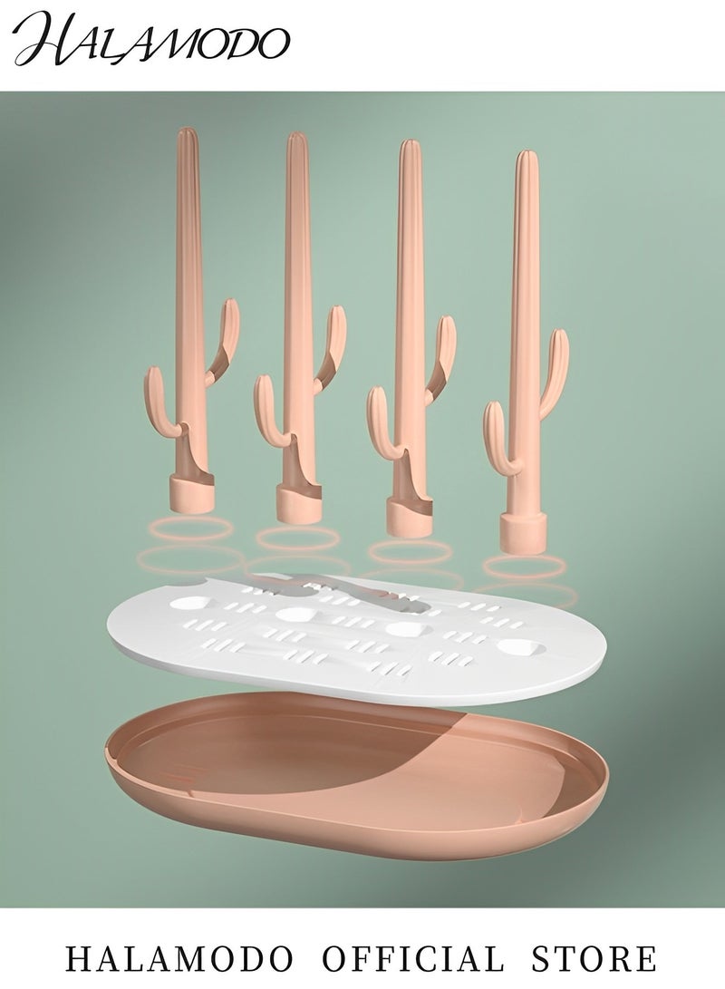 HALAMODO Baby Bottle Drying Rack Space Saving Bottle Dryer Holder Detachable Large Capacity Bottle Drying Rack with Base for Nipples & Cups & Pump Parts & Cups &  Accessories - Image 3