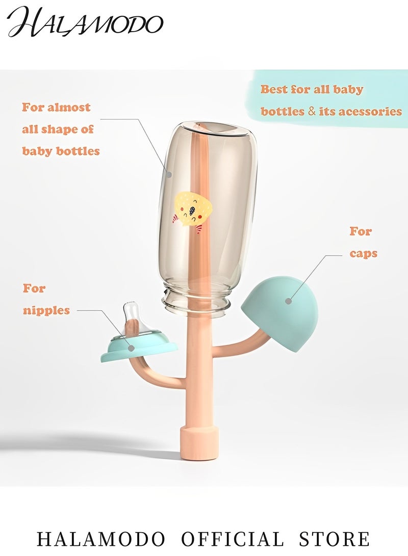 HALAMODO Baby Bottle Drying Rack Space Saving Bottle Dryer Holder Detachable Large Capacity Bottle Drying Rack with Base for Nipples & Cups & Pump Parts & Cups &  Accessories - Image 5