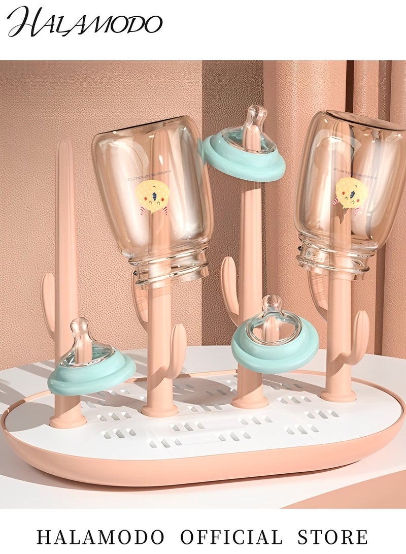 HALAMODO Baby Bottle Drying Rack Space Saving Bottle Dryer Holder Detachable Large Capacity Bottle Drying Rack with Base for Nipples & Cups & Pump Parts & Cups &  Accessories - Image 4