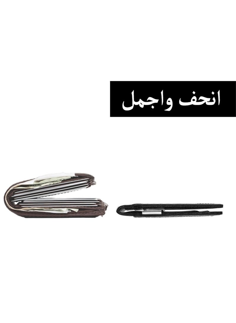 محفظة رجالي مصنوعة من جلد كاربون فايبر نحيفه للنقود والبطاقات محافظ رجالية