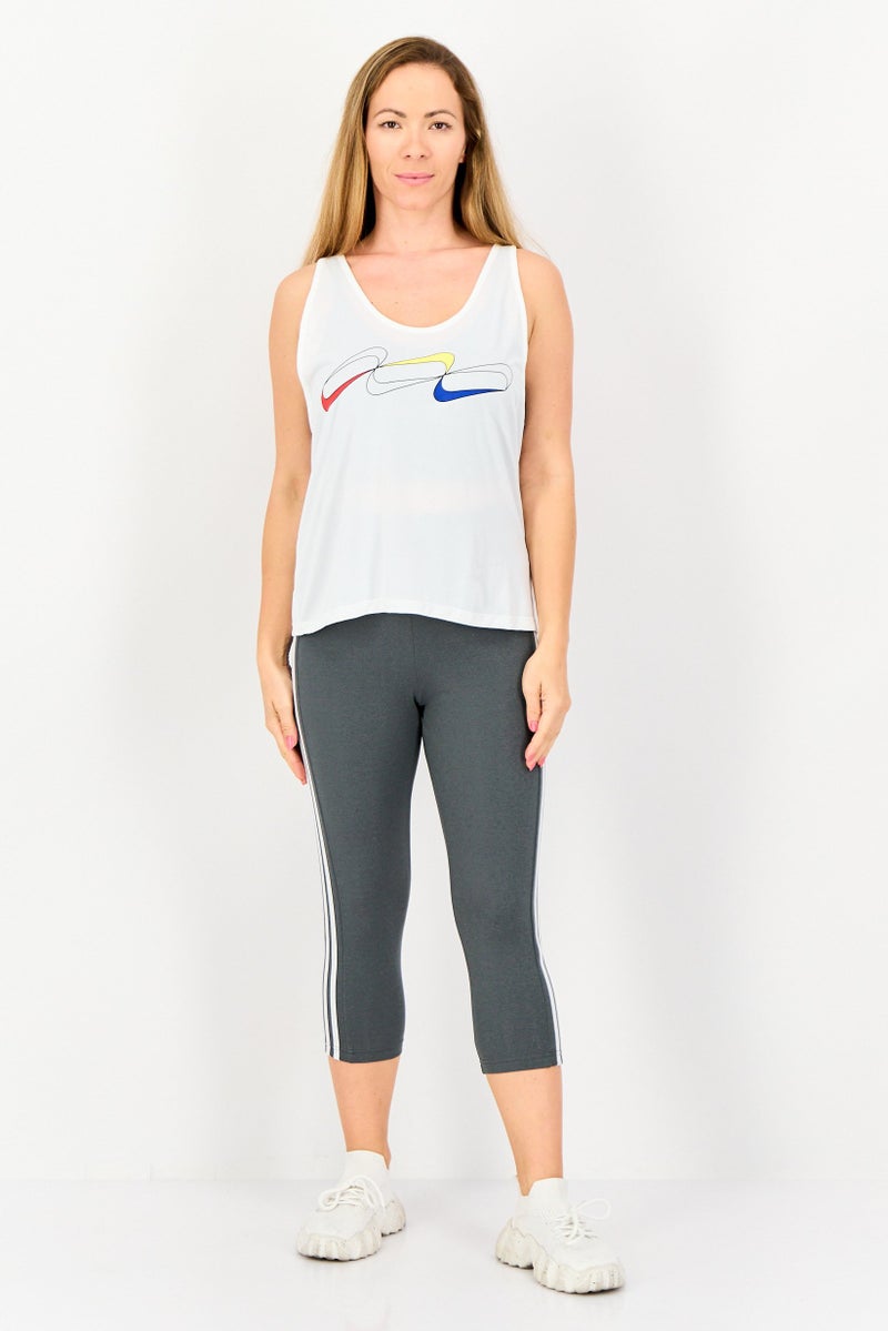 Nike تي شيرت رياضي نسائي بلا أكمام للجري، أبيض - Image 4