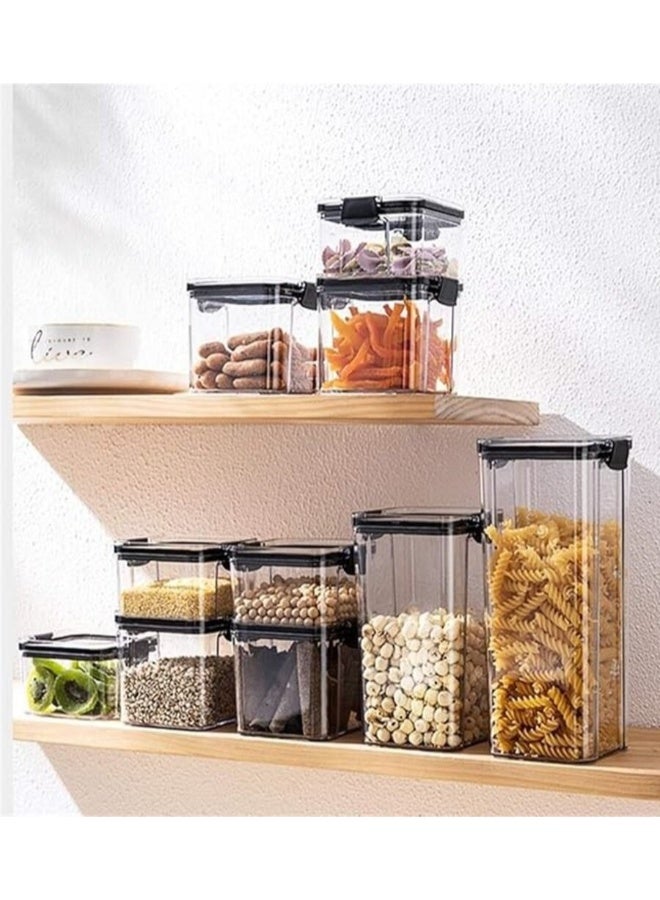 شظايا كريست طقم 10 قطع من حاويات تخزين الطعام محكمة الغلق Slivers Criest SC-10pcs | بلاستيك خالٍ من BPA | منظم للمطبخ والمخزن | لتخزين الحبوب، الدقيق والوجبات الخفيفة - Image 4