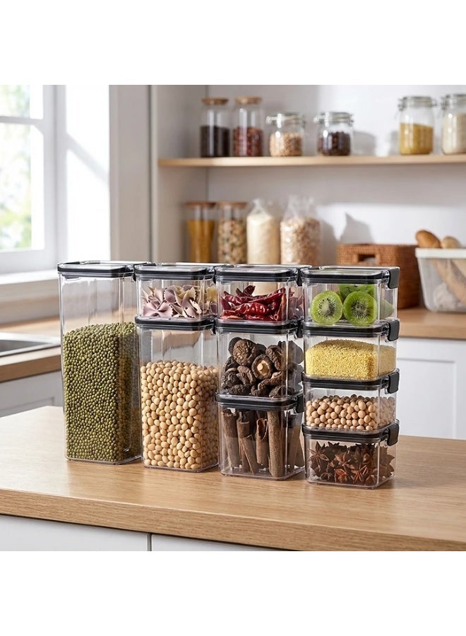 شظايا كريست طقم 10 قطع من حاويات تخزين الطعام محكمة الغلق Slivers Criest SC-10pcs | بلاستيك خالٍ من BPA | منظم للمطبخ والمخزن | لتخزين الحبوب، الدقيق والوجبات الخفيفة - Image 1
