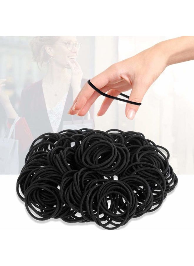 anezus Anezus 200 Pcs Black Elastics Hair Ties Small Bulk Hair Ties Hair Bands (4mm)  - Image 4