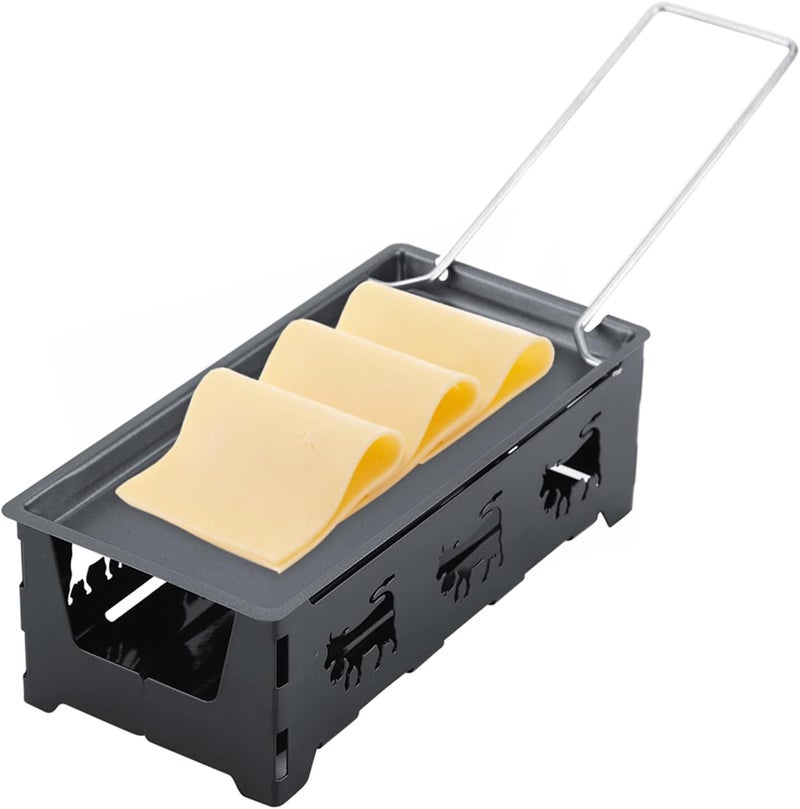 Portable Non Stick Cheese Raclette, Mini Baking Tray Stove Set with Foldable Handle, for Home Kitchen Grilling and Melting Cheese - Image 3