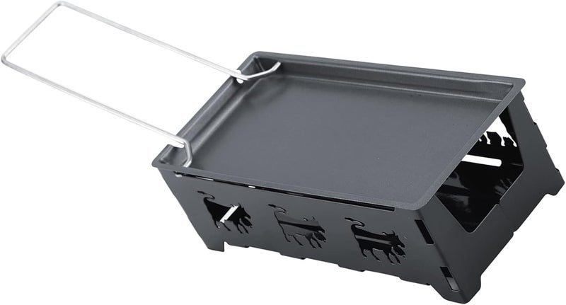 Portable Non Stick Cheese Raclette, Mini Baking Tray Stove Set with Foldable Handle, for Home Kitchen Grilling and Melting Cheese - Image 2