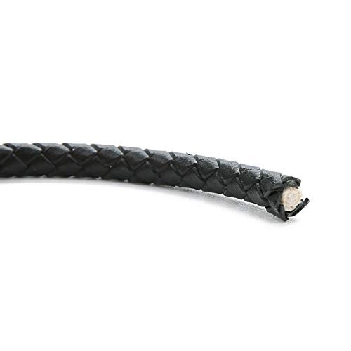 Linsoir Beads Black Round Genuine Braided Leather Cord Bolo Tie Cording Dia 4mm 2 Meter Roll - Image 4