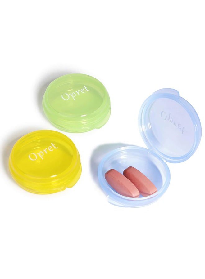 Opret Small Pill Box (3 Pcs), Cute Pill Case Portable for Pocket Purse Briefcase Travel Pills Box Medicine Storage Container Earplug Case - Image 1