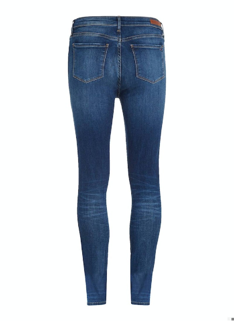 TOMMY HILFIGER Women's Como Heritage Skinny Fit Faded Jeans, Blue  - Image 4