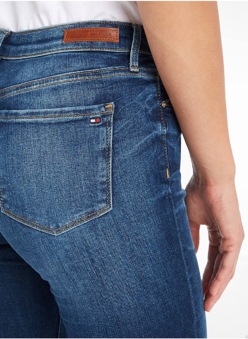 TOMMY HILFIGER Women's Como Heritage Skinny Fit Faded Jeans, Blue  - Image 5