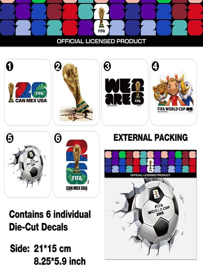 ميسوكا ملصقات سيارات لكأس العالم FIFA 26، 6 قطع من ملصقات الفينيل المقاومة للماء - Image 2