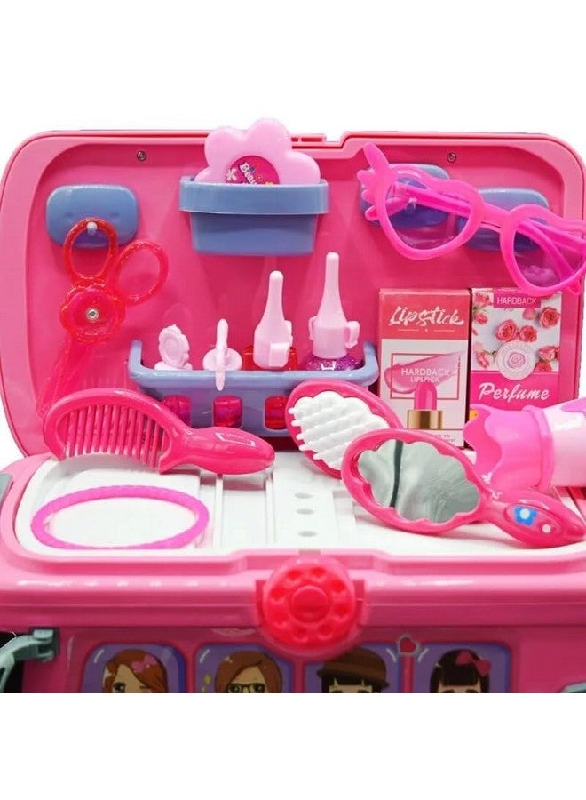 Toyshine Toyshine 2 in 1 Carry Along Musical Mini Bus Rolling Dress Up Girl Beauty Set Birthday Gifts Pretend Play Toy Set for Girls Age 3+  - Image 4