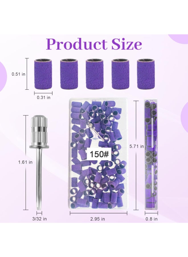 METEOROCK 150 Grit Sanding Bands for Nail 100Pcs Medium Grit for Nail for Polish Acrylic Nails Gel Nails Professional Nail Drill Sanding Bands for Manicures Pedicure - Image 4