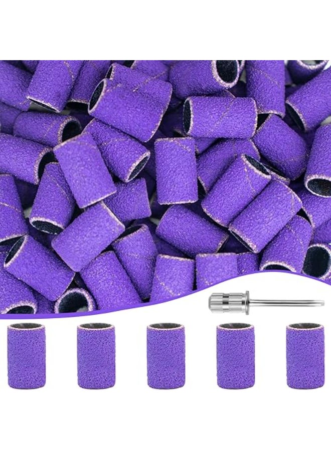METEOROCK 150 Grit Sanding Bands for Nail 100Pcs Medium Grit for Nail for Polish Acrylic Nails Gel Nails Professional Nail Drill Sanding Bands for Manicures Pedicure - Image 1