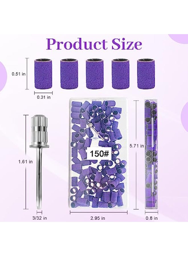 METEOROCK 150 Grit Sanding Bands for Nail 100Pcs Medium Grit for Nail for Polish Acrylic Nails Gel Nails Professional Nail Drill Sanding Bands for Manicures Pedicure - Image 3