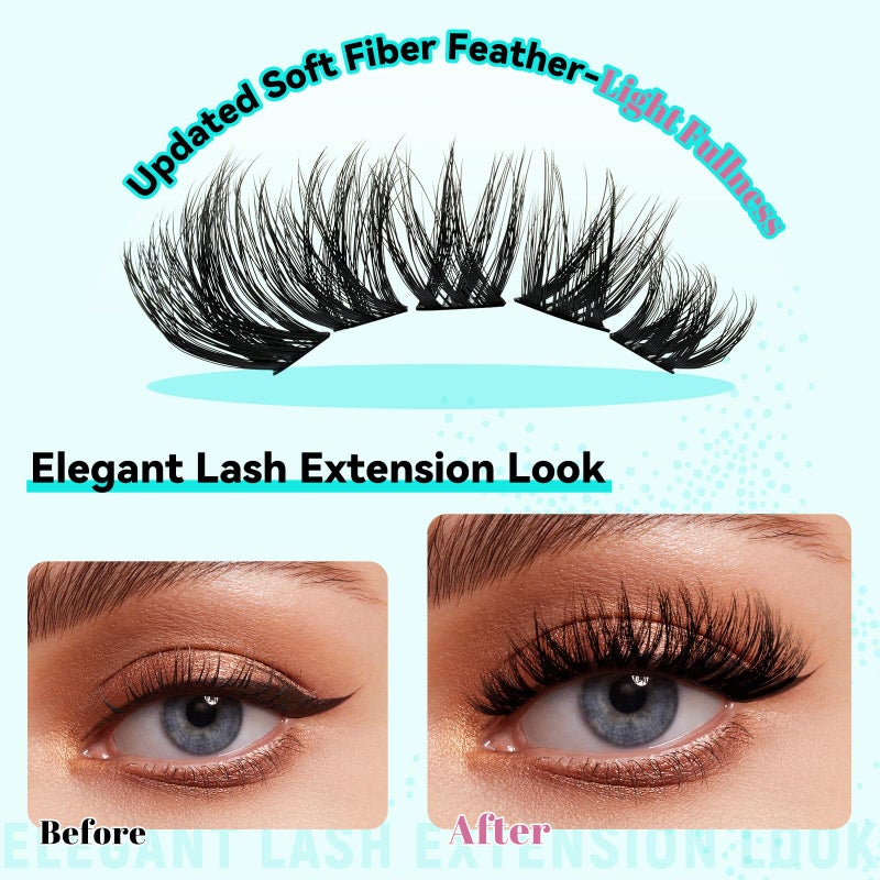 AMZGIRL LASH Lash Extension Kit 3D Effect Lash Clusters Kit 144pcs D Curl Eyelash Extension Kit with Lash Bond and Seal Lash Remover Lash Tweezers for Lash Clusters Eyelash Clusters Kit (Shadows, D-10-18mm Kit) - Image 5