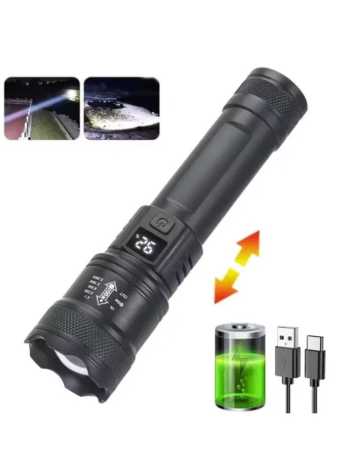 1800 Lumen Rechargeable Portable Flashlight with Long Battery Life for Outdoor Activities Camping Hiking - Image 1
