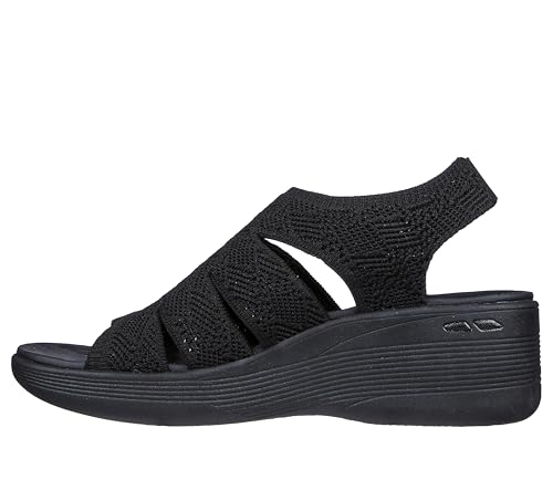 SKECHERS صندل سكيشرز للنساء PIER-LITE - MEMORY MAKER بكعب عريض، أسود/أسود 8 M - Image 2